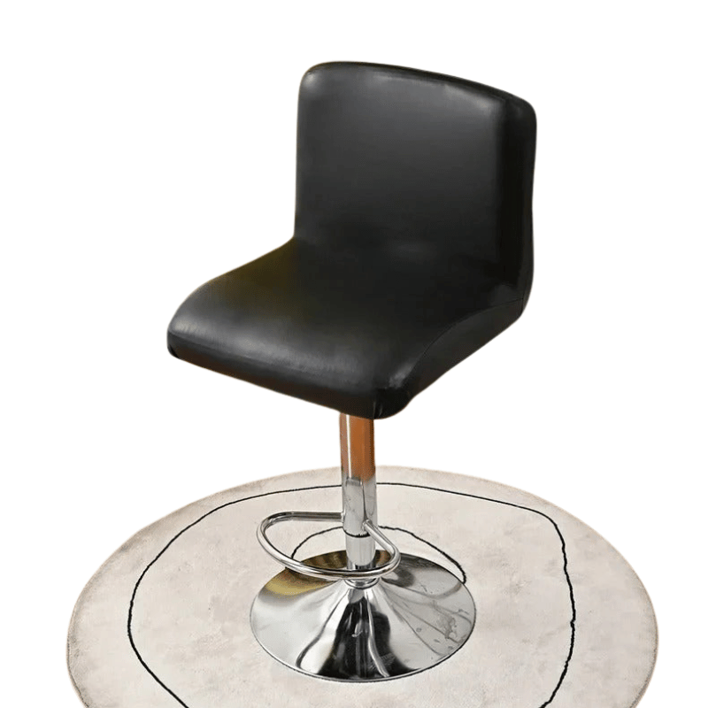 Housse Tabouret de Bar Apparence Cuir - Noir