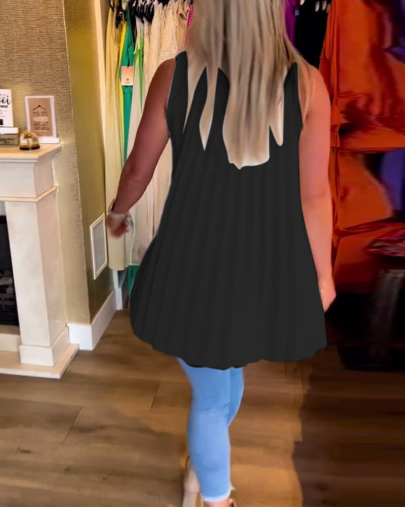 Laluna® | Top sans manches avec volants et col revers