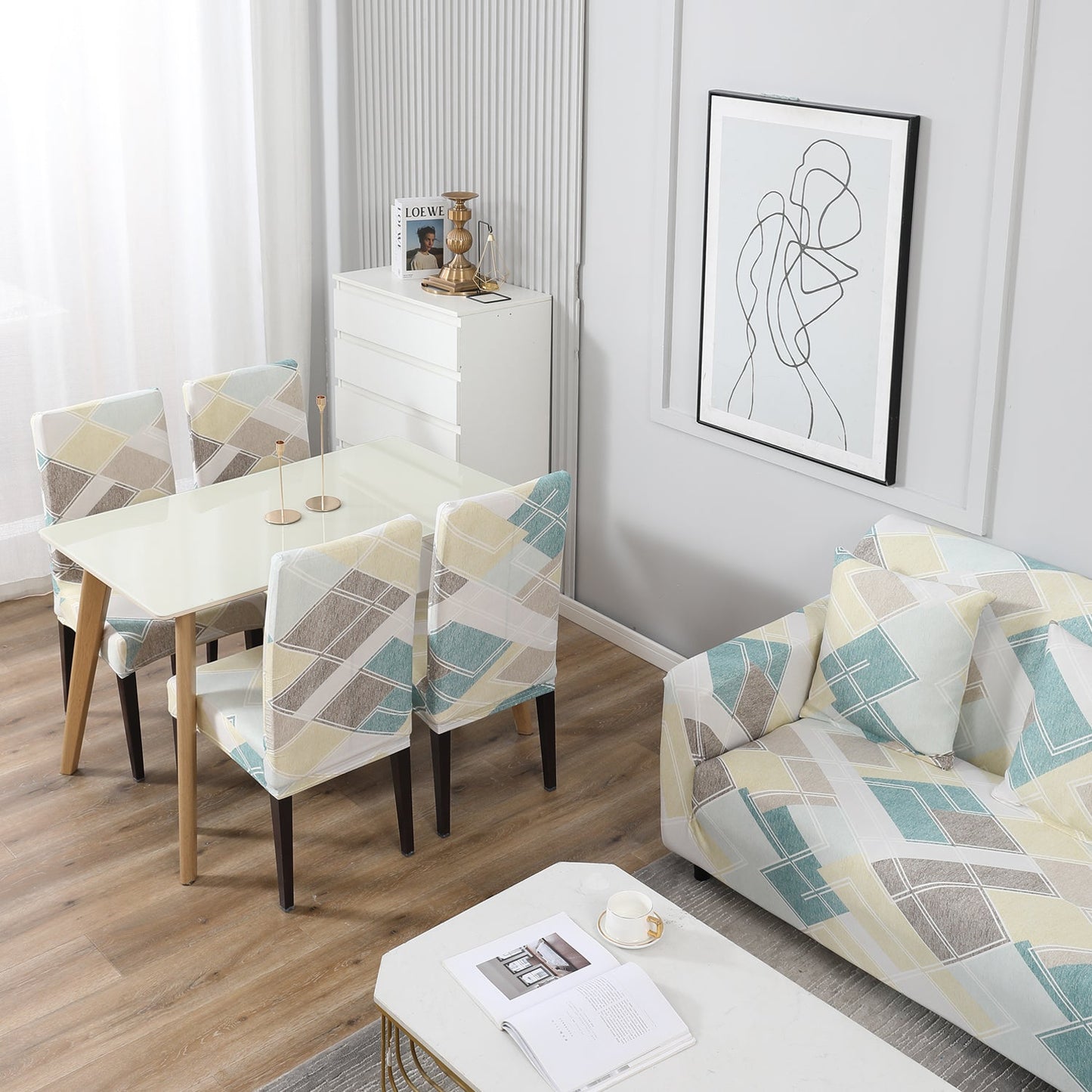 Housse de Canapé Extensible - Vert Pastel