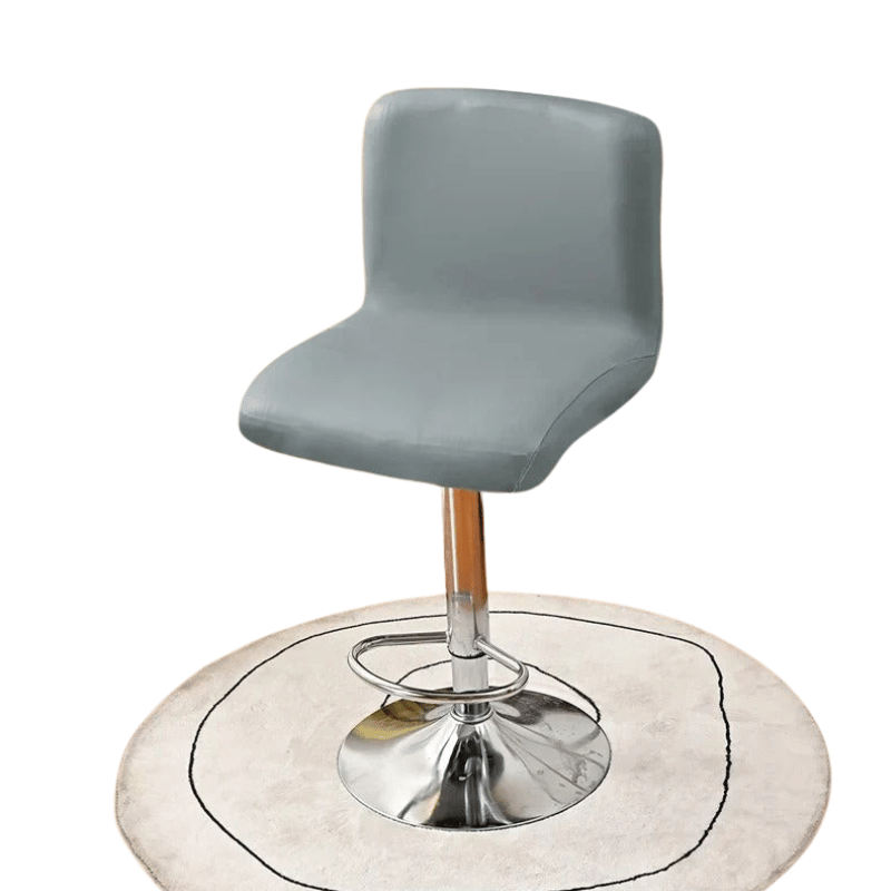 Housse Tabouret de Bar Apparence Cuir - Gris