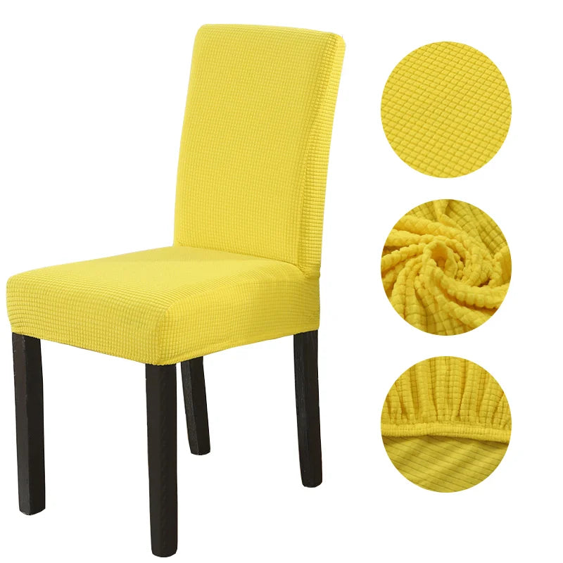 Housse de Chaise en Jacquard Jaune