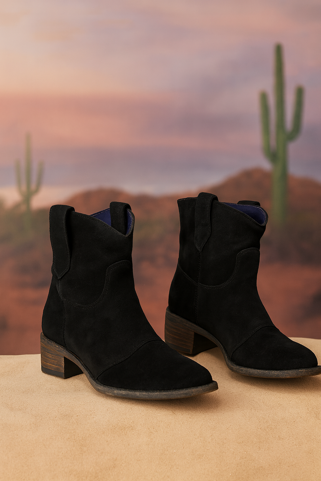 Faye | Bottines Western en Daim Premium