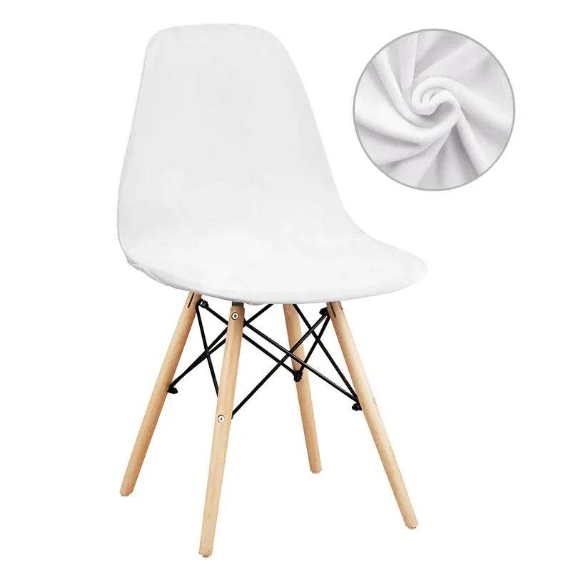 Housse de Chaise Scandinave en Velours Blanc