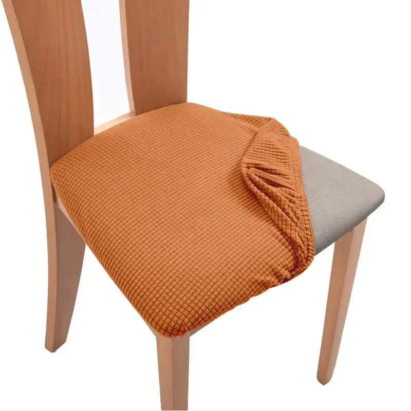 Housse d'assise de chaise en tissu jacquard orange