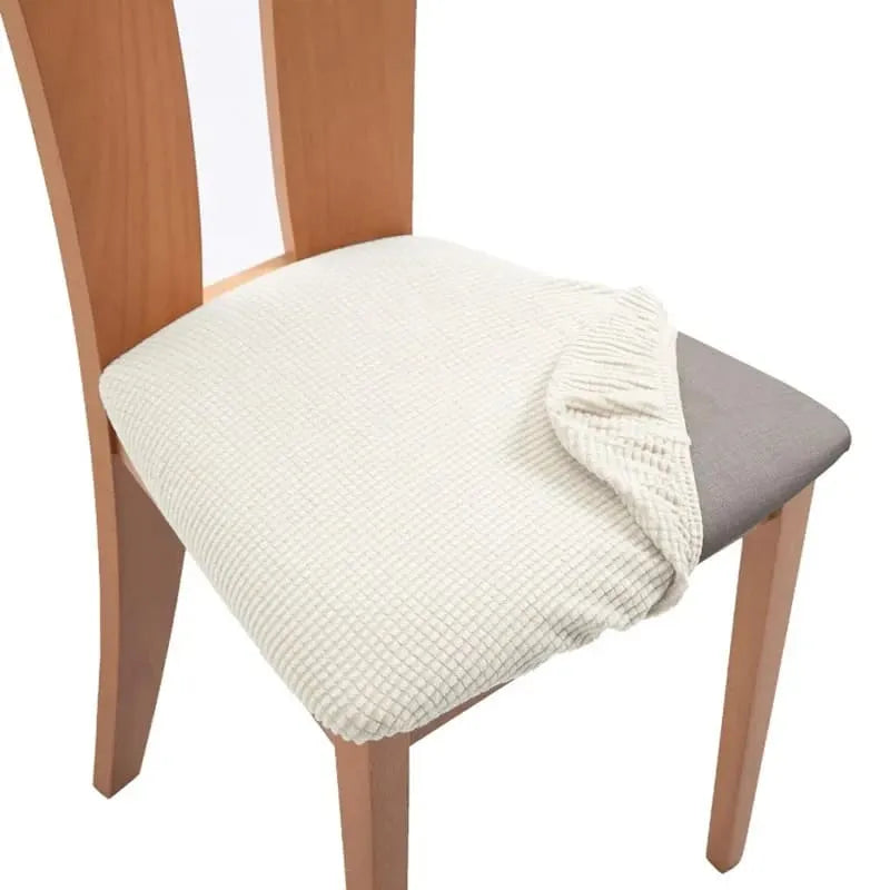 Housse d'assise de chaise en tissu jacquard sable
