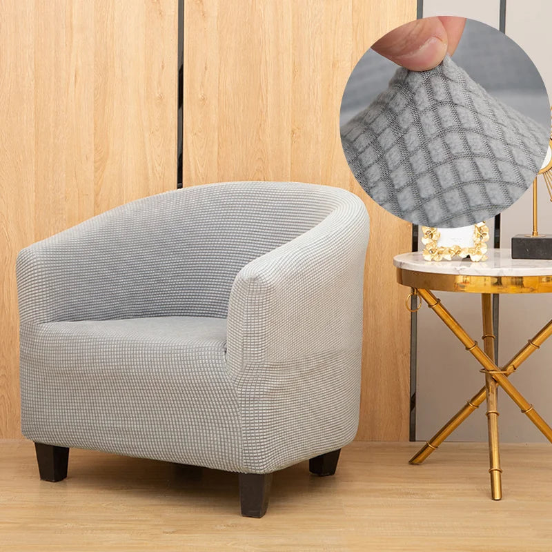 Housse de Fauteuil en Jacquard Gris Clair
