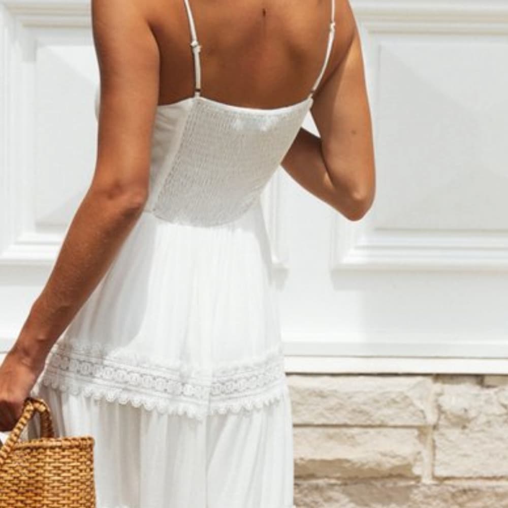 Robe bohème longue blanche