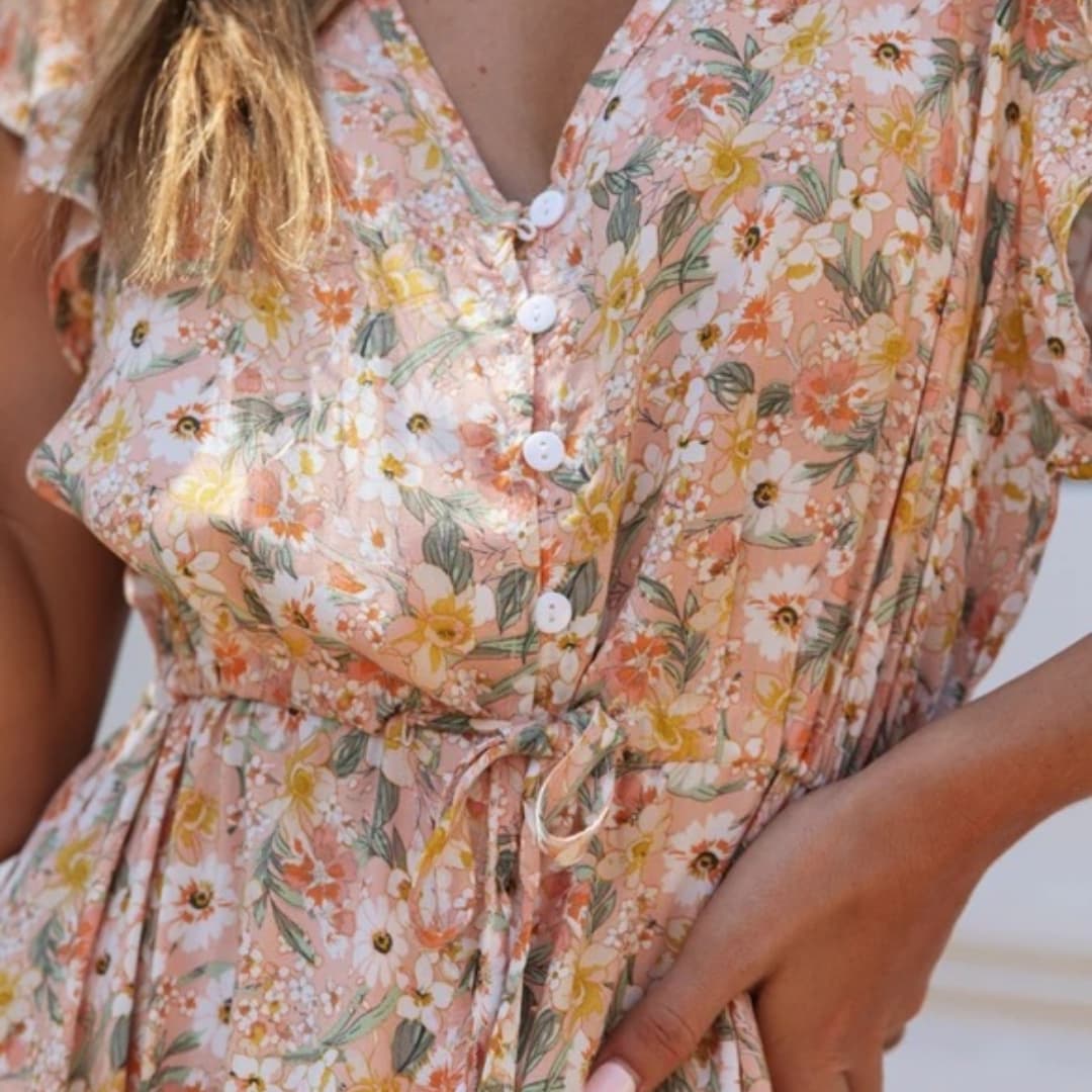 Robe longue fleurie printanière