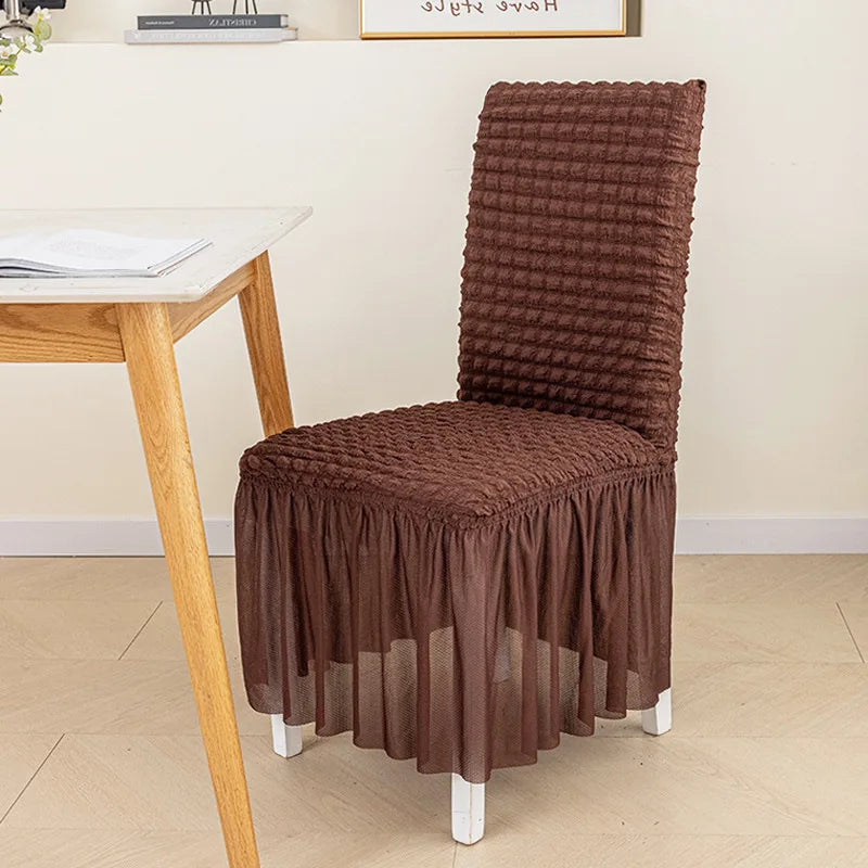 Housse de Chaise - Avec Jupe - Couleur Unie