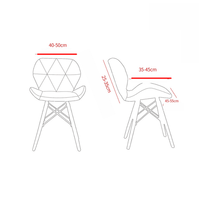 Housse de chaise <br> Incurvée gris foncé