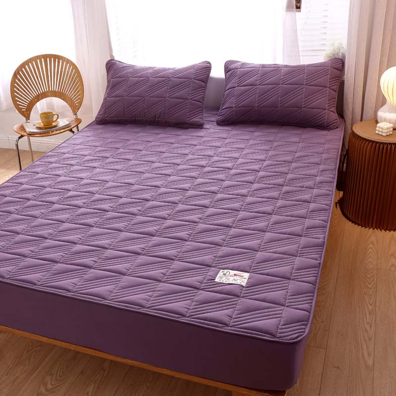 Drap-housse en pur coton, une pièce, épais et matelassé, protège-matelas anti-acariens