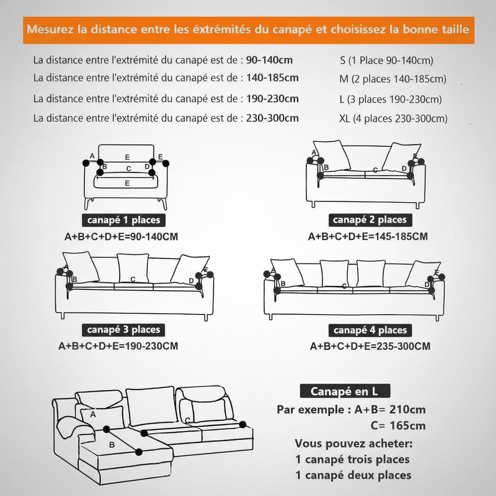 Housse de Canapé Extensible Motifs Géométrique - Tissu Doux & Durable