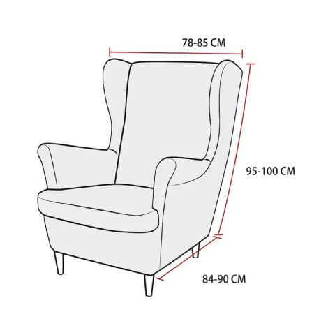 Housse de fauteuil à oreilles velours - Rouge Bordeaux - Élégance et Protection