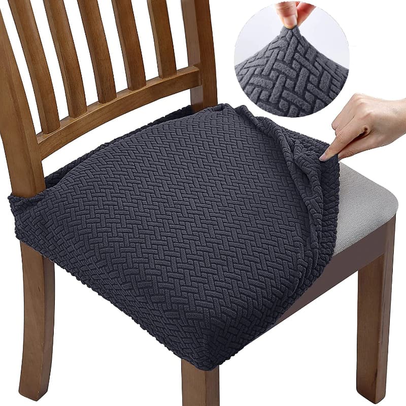Housse Assise de Chaise - Jacquard - Anthracite