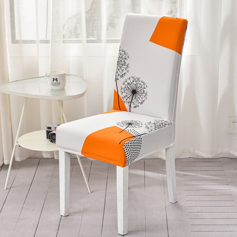 Housse de chaise <br> duo chic orange & blanc