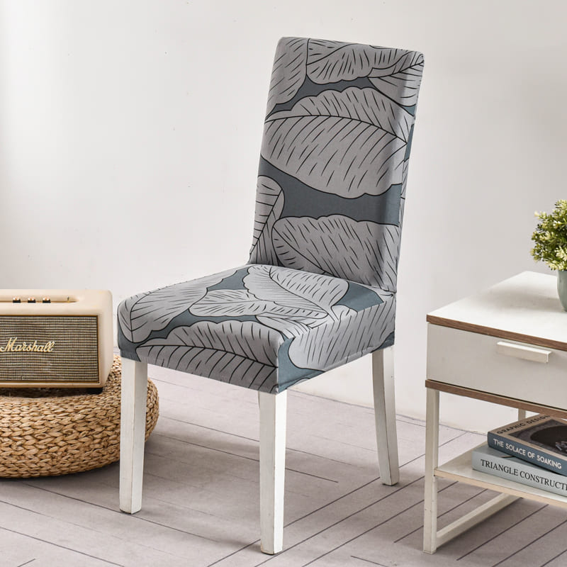 Housse de chaise <br> feuillages graphiques