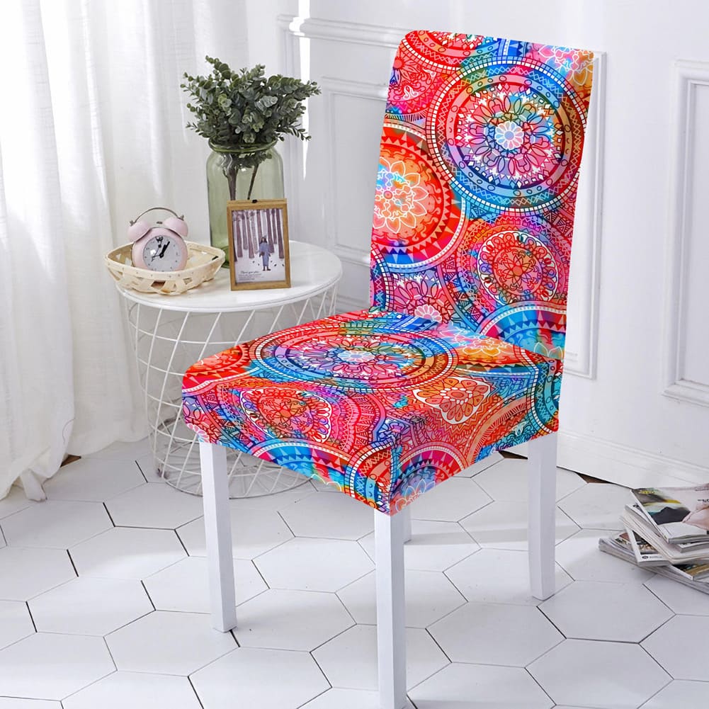 Housse de chaise <br> Mandala Rouge