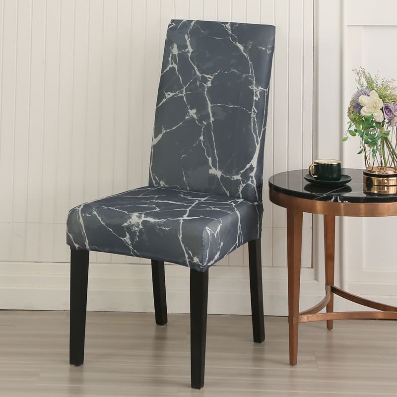 Housse de chaise <br> marbre gris