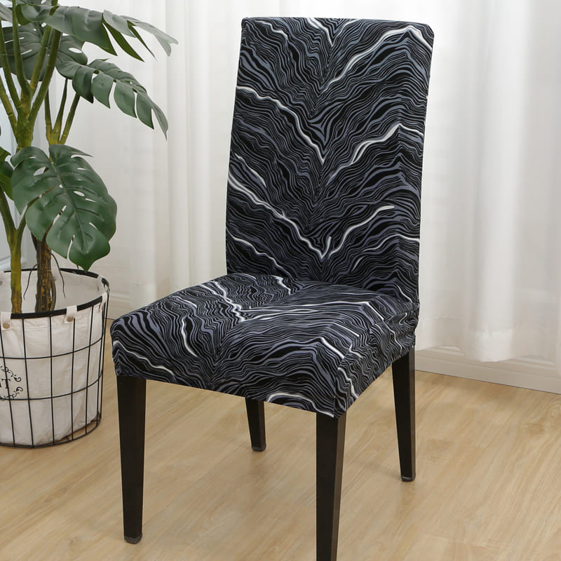 Housse de chaise <br> marbre noir