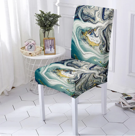 Housse de chaise <br> Marbrée Grise