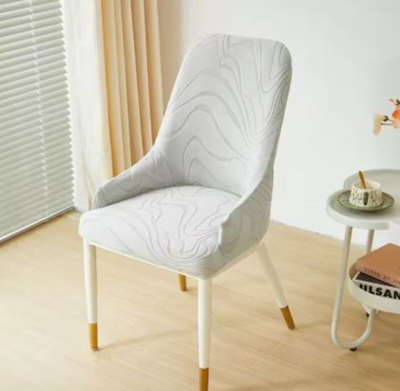 Housse chaise Scandinave avec Accoudoirs Blanc
