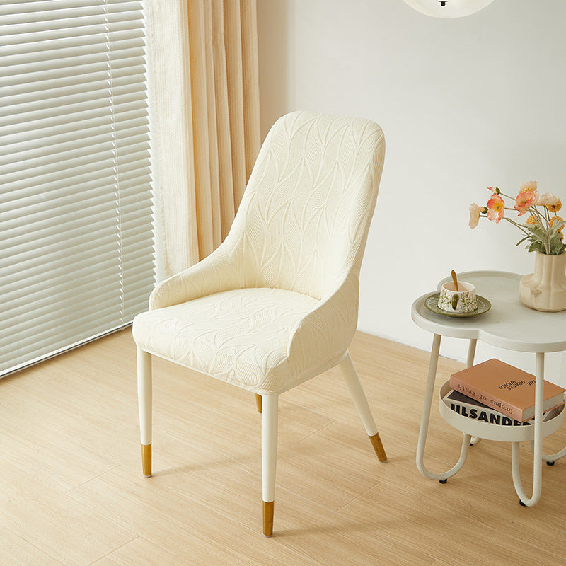 Housse chaise Scandinave avec Accoudoirs Plume Crème