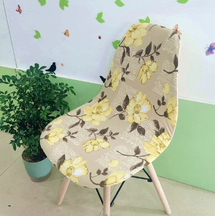 Housse chaise Scandinave <br> Fleurie Jaune