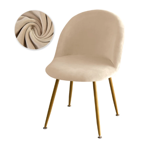 Housse chaise Scandinave <br> Maury Velours Beige