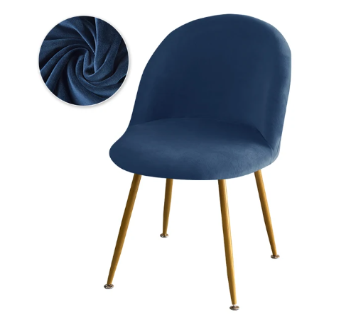 Housse chaise Scandinave <br> Maury Velours Bleu Marine