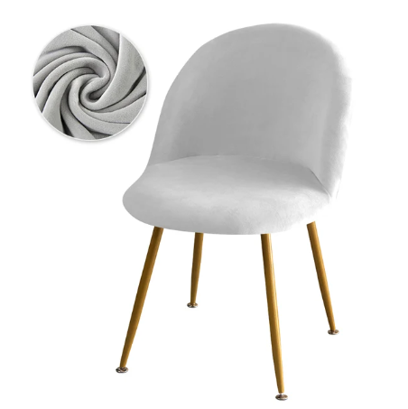 Housse chaise Scandinave <br> Maury Velours Gris Clair