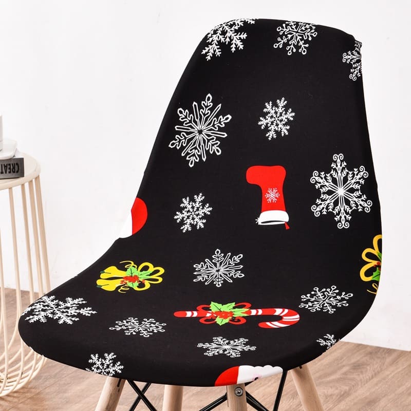 Housse chaise Scandinave <br> Noël Noire