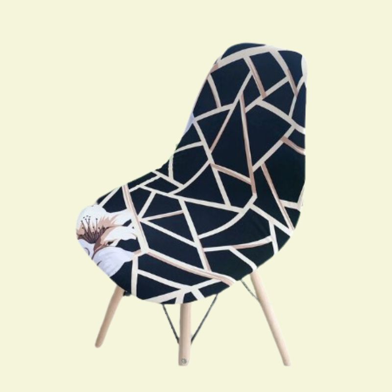 Housse chaise Scandinave <br> Géométrique Bleu Marine