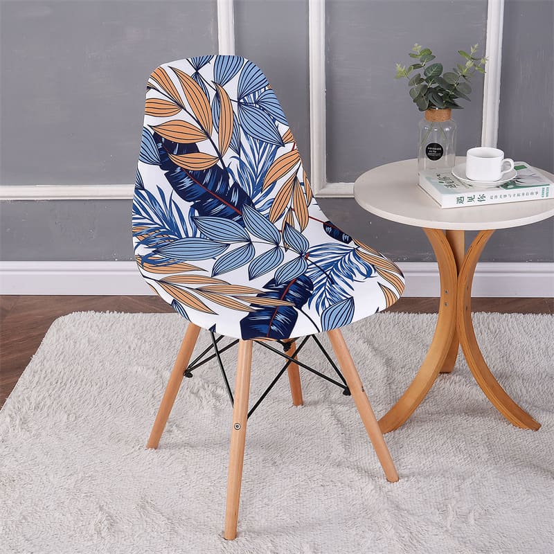 Housse chaise Scandinave <br> Tropicale Bleue