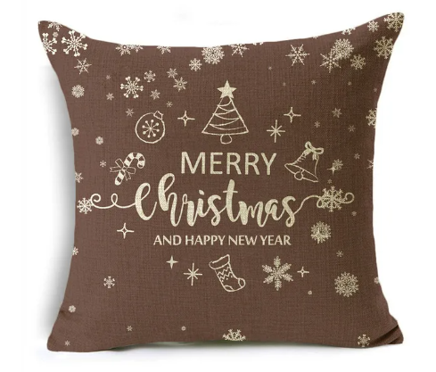 Housse de coussin 40x40 <br> Lin Merry Christmas
