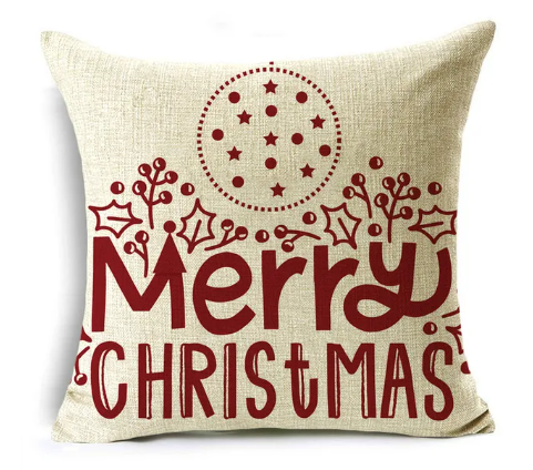 Housse de coussin 40x40 <br> Merry Christmas Blanc