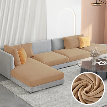 Housse de Coussin Canapé <br> Velours Camel