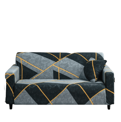 Housse de Canapé Extensible <br> Géométrique Grise