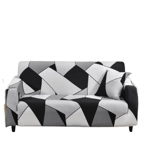 Housse de Canapé Extensible <br> Moderne Noir et Blanc