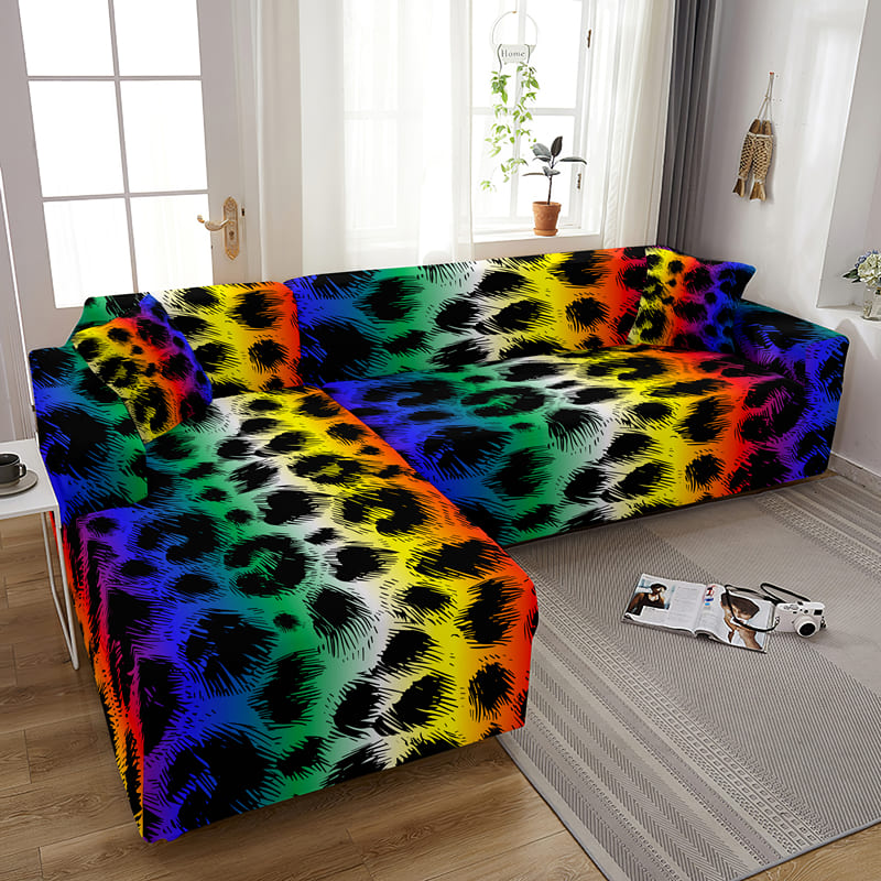 Housse de Canapé <br> Léopard Multicolore