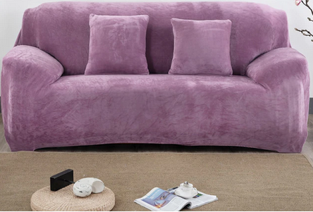Housse Canapé <br> Velours Violet Clair