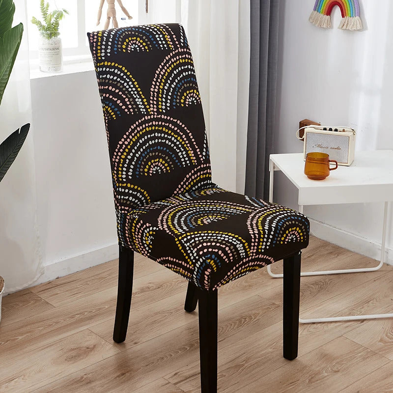 Housse de Chaise Extensible <br> Arcs Colorés