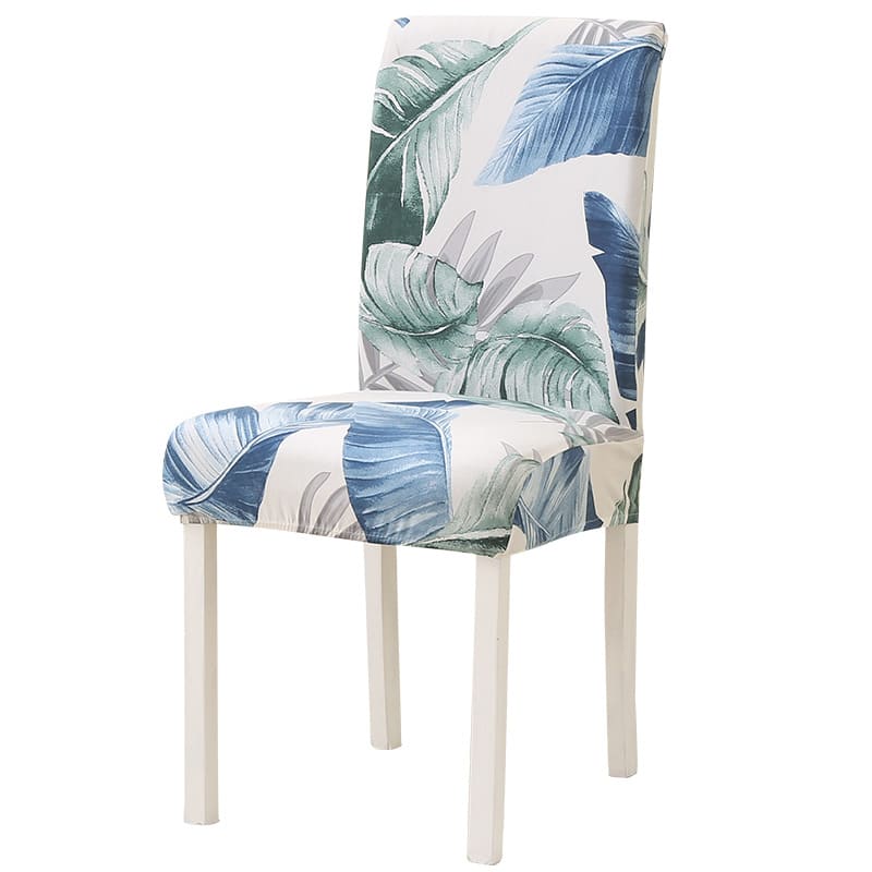 Housse de chaise <br> feuilles aqua