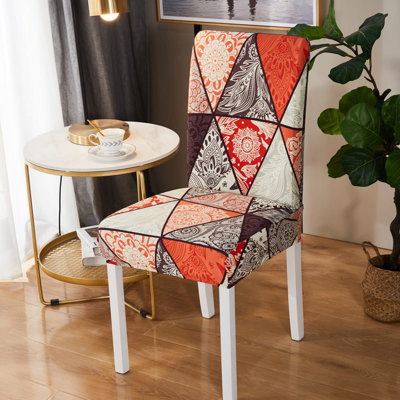 Housse de chaise <br> Géométrique Orange