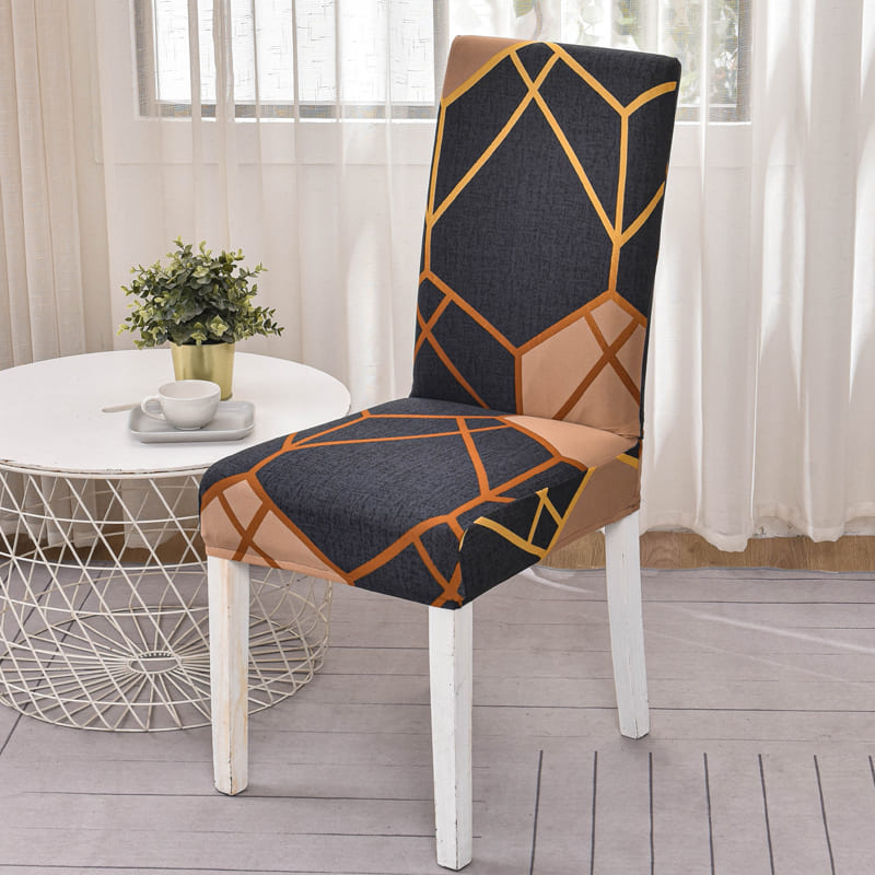 Housse de chaise <br> à motifs polygonaux