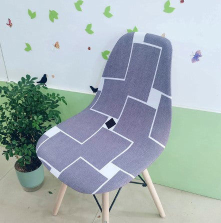 Housse chaise Scandinave <br> Géométrique Grise
