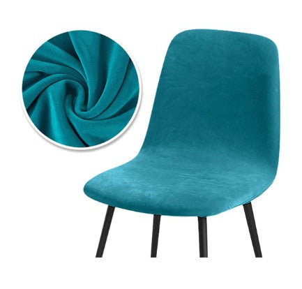 Housse de chaise <br> Velours Bleu Canard