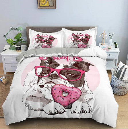 Housse de Couette <br> Chien Bull Dog