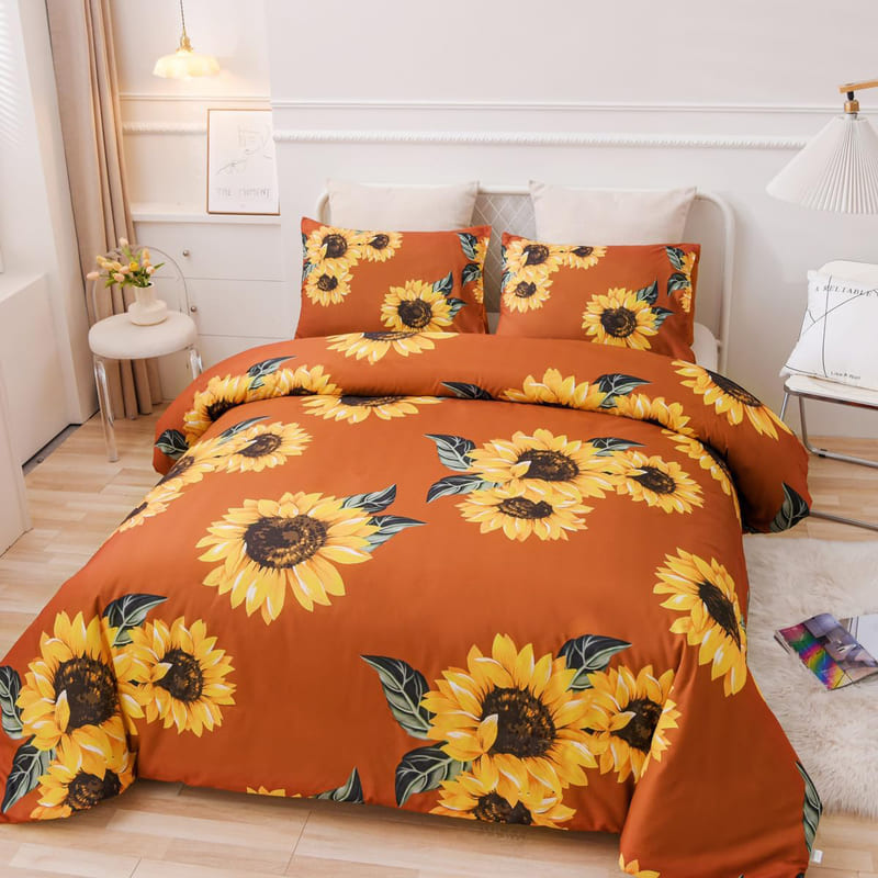 Housse de Couette Florale <br> Orange