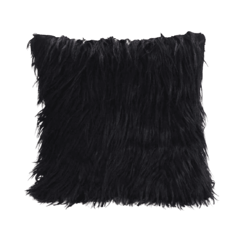 Housse de coussin 45x45 <br> Polaire Noir