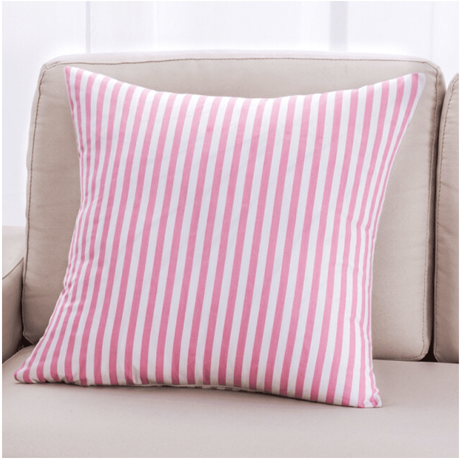 Housse de coussin 60x60 <br> Rose et Blanc